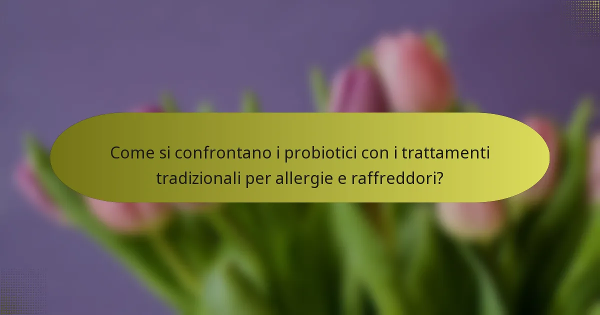 Come si confrontano i probiotici con i trattamenti tradizionali per allergie e raffreddori?