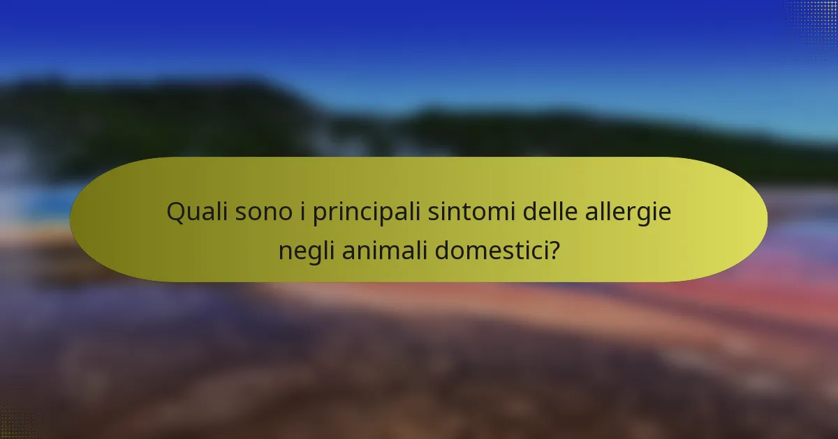 Quali sono i principali sintomi delle allergie negli animali domestici?